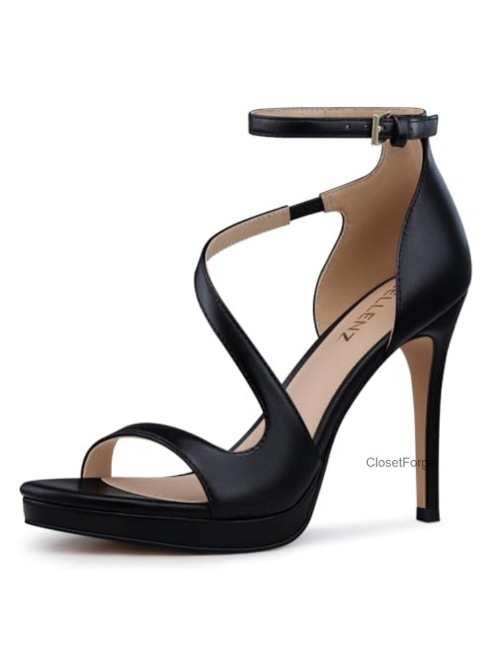 4.3 Inch Stiletto High Heels with Platform, Comfortable PU Sandals